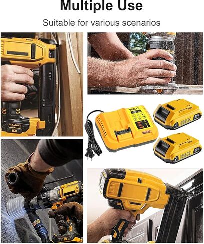 Lenoya Upgraded 3.0Ah Replacement for Dewalt Battery 20V 2Pack and Charger DCB112 Compatible with DCB102 DCB104 DCB118 DCB115 DCB206 DCB204 in Saudi Arabia