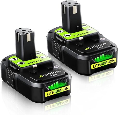 Replacement for Ryobi 18V Battery: 8.0Ah Replace Compatible with Ryobi Lithium Battery P107 P108 Cordless Power Tools with LED Indicator Light 2 Pack in Saudi Arabia
