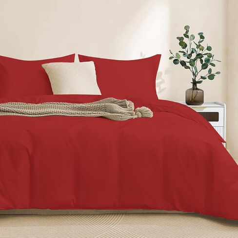 100-Percent Cotton Duvet Cover Set, Hidden Zipper Closure, Ultra Soft, Durable and Fade Resistant, Queen/Full, White (Comforter Not Included) in Kuwait