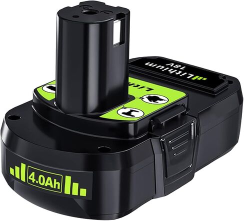 JAUKIST Replacement for Ryobi 18V Battery: 2 Pack 4.0Ah Replace Compatible with Ryobi 18V Battery P107 P108 P102 P109 Cordless Power Tools with LED Indicator Light in Kuwait