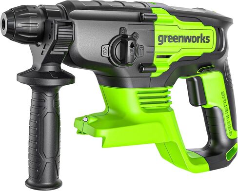 Greenworks 24V Cordless Rotary Hammer, 2.1 Joules, Brushless Motor, 1" SDS Plus Rotary Hammer Drill, 4 Modes, LED Light, 4Ah Battery & Charger Included, Ideal for Concrete, Masonry & Demolition in Kuwait