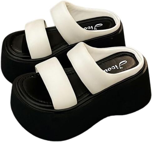 High-heel slippers - fashionable height-enhancing style - women's summer slip-on casual shoes with anti-slip properties in Kuwait