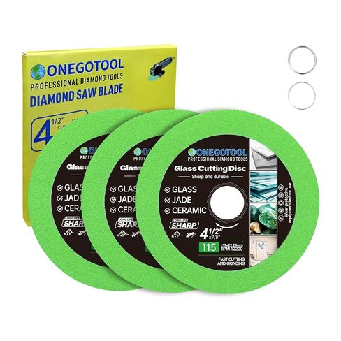 4-1/2x7/8 inch Tile Cutter Glass Cutting Disc for Angle Grinder Glass Ceramic Diamond Cutting Blade Disc for Grinding Jade, Crystal, Wine Bottles. (3PCS) in Saudi Arabia