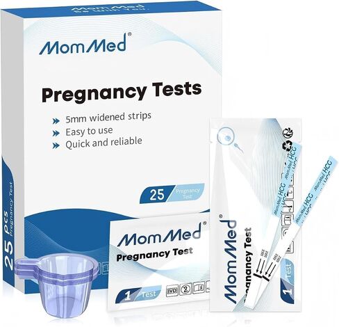 MomMed Pregnancy Test, 20 HCG Pregnancy Test Strips for Early Detection, Over 99% Accurate, 20 Free Urine Cups, Bulk Pregnancy Tests for Home Use, Pruebas de Embarazo in Saudi Arabia
