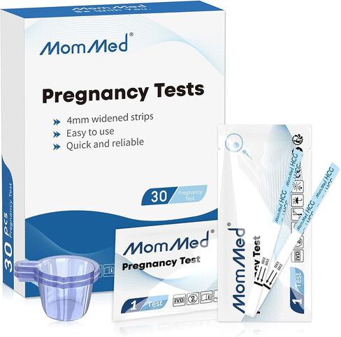 MomMed Pregnancy Test, 20 HCG Pregnancy Test Strips for Early Detection, Over 99% Accurate, 20 Free Urine Cups, Bulk Pregnancy Tests for Home Use, Pruebas de Embarazo in Saudi Arabia