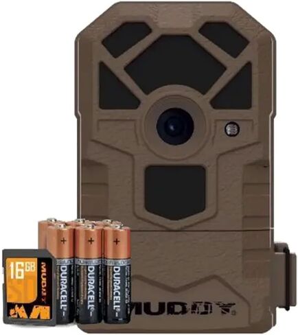 Muddy Pro Cam 14 MTC100K Combo - 14MP & 480 Video at 30FPS 0.7 Sec Trigger Speed 80ft Detection IR Range Durable Hunting Outdoor Scouting Trail Camera, AA Batteries & 16GB Memory Card Included in Kuwait