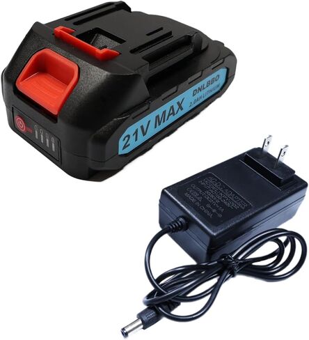 Mini Chainsaw Battery, 21v Lithium Battery - 4.0 Ah Battery with Electric Quantity Display, Include Charger Adapter, Suitable for Cordless Powe in Kuwait