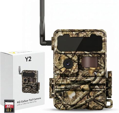 Yellowstone Y2 Cellular Trail Camera - 4G LTE and GPS, 1080P, No-Glow IR | IP66 Waterproof Game Camera with App, 940nm No-Glow IR Flash, 4k Image Quality (12MP), Motion Sensor with 0.4s trigger in Saudi Arabia