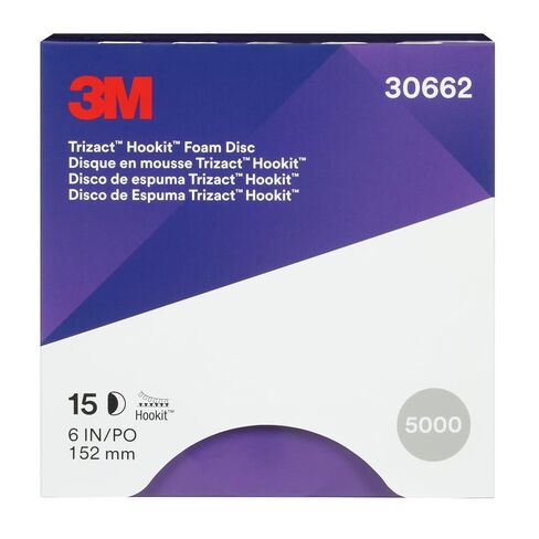 Trizact 3M Trizact Hookit Foam Disc, 30662, 6 in, P5000, 15 discs per carton , Blue in Kuwait