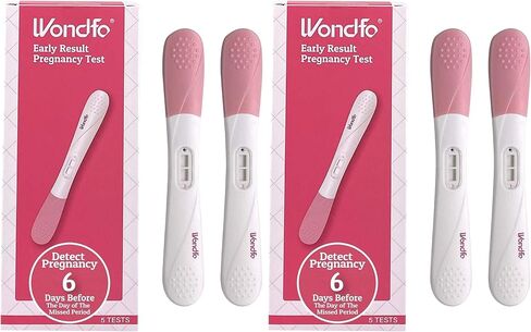 Wondfo Pregnancy Test Early Result 5 Pack - Extra Sensitive and Very Early HCG Urine Midstream Test 10 MIU - Detect 6 Days Sooner Than Your Missed Period in Kuwait