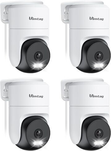 VIMTAG Pan/Tilt Outdoor Security Camera, 2.5K 4MP WiFi Home CCTV Camera, 360° View & Motion Tracking, Color Night Vision, 2-Way Audio, AI Detection Alarm, IP66, Cloud & SD Card Storage, Works w/Alexa in Kuwait