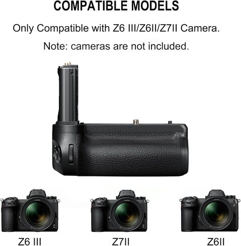 MB-N14 Vertical Camera Battery Grip for Nikon Z6 III Z6 II Z7 II | Dual EN-EL15c USB Charging Hot Swappable Battery Grip in Kuwait