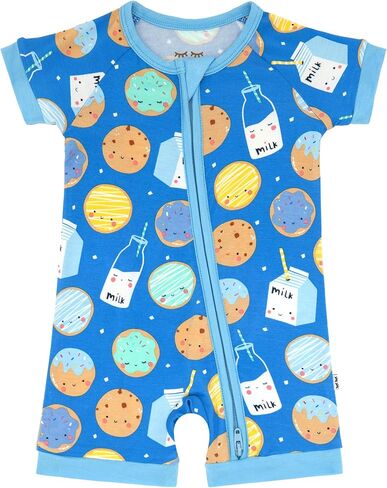 Little Sleepies Shorty Pajamas for Baby Boys & Girls, Viscose from Bamboo Sleepers, Short Sleeve Romper PJs, 2-Way Zipper in Kuwait