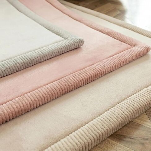 Stylish Coral Velvet Baby Play Mat 60" x 80" Pink – Soft 1" Thick High-Density Memory Foam Nursery Rug – Playmat for Floor with Non-Slip Backing for Crawling & Playing – Non-Toxic, odorless Area Rug in Kuwait
