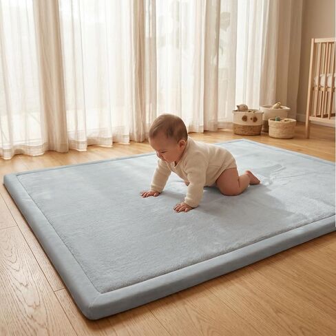 ACOMOPACK 1.3" Thick Baby Play Mat for Floor,50x50 Elasti-Foam Playpen Mat for Kids,Infants,Toddlers, Ultra Soft Crawling Mat with Non-Slip Bottom,Tummy Time,Nursery Rug,Yoga,Tatami（Dark Grey） in Saudi Arabia