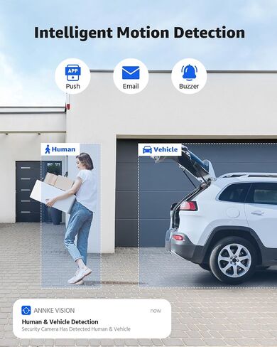 ANNKE 16 Channel Security Camera System 12MP PoE, Smart Dual Light, 4TB HDD | 8pcs Bullet IP Cams, AI Motion Detection, Color Night Vision, Built-in Mic, Compatible with Alexa, Home Business Surveillance in Kuwait