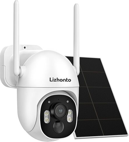 4MP Solar Wireless Security Cameras with Touch Monitor, 2-Cam Kit | 10CH Expandable, 64GB Local Storage, No Monthly Fee, WiFi, Color Night Vision, Motion Alerts for Yard Garage, IP 66 Outdoor in Kuwait