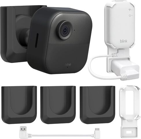 3 Blink Camera No Drill Wall Mount Bracket for Blink Outdoor 4 /2k / Blink Mini 2 with 1 Outlet Wall Mount for Blink Sync Module Core, No Screw Adhesive Camera Mount for Blink (Camera Not Included) in Kuwait