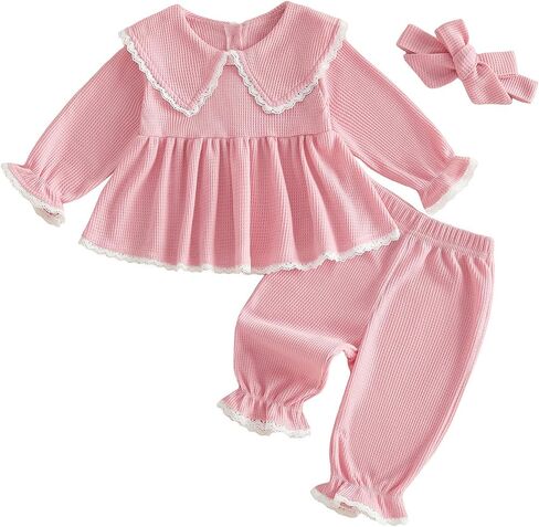 Toddler Baby Girl Clothes Little Girls Fall Outfits Winter 3pcs Pants Set in Kuwait