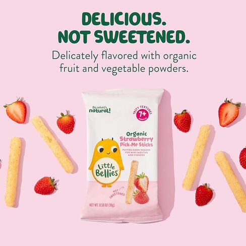 Little Bellies Organic Strawberry Pick-Me Sticks Baby Snack (Pack of 5 x 0.56 oz Individual Packs) in Saudi Arabia