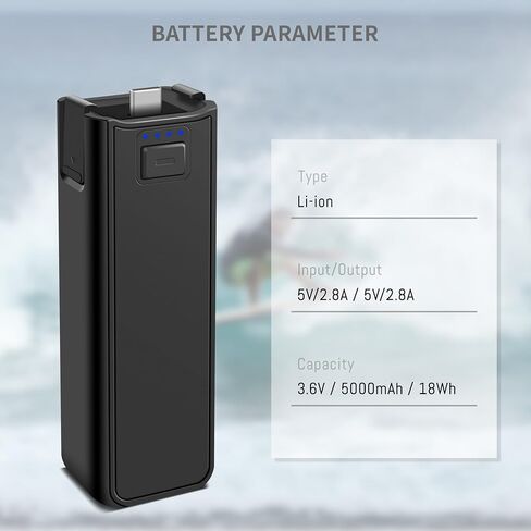 Pocket 3 Battery Handle Grips Compatible for DJI Osmo Pocket 3 Accessories | for Pocket 3 Battery, Xtra Muse Built-in 22.5Wh/5000mah Power Stick Grips Battery Fast Charging and Reserved 1/4"Thread in Kuwait