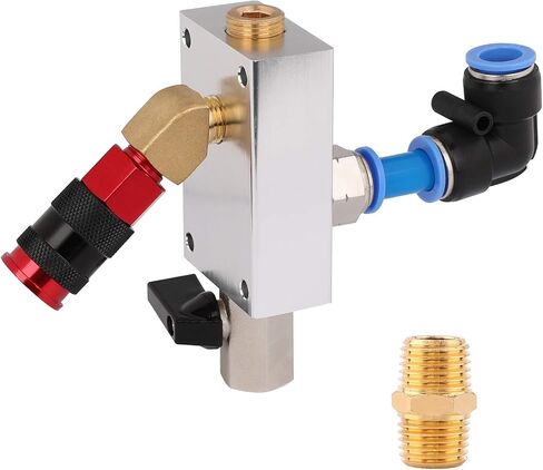 Hromee Compressed Air Outlet Kit for 1/2-Inch Tubing System with 1/4-Inch NPT Outlet Port, Air Push To Connect Outlet Block Set with Elbow NPT Straight and Universal Coupler in Kuwait