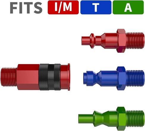 Hromee Compressed Air Outlet Kit for 1/2-Inch Tubing System with 1/4-Inch NPT Outlet Port, Air Push To Connect Outlet Block Set with Elbow NPT Straight and Universal Coupler in Kuwait