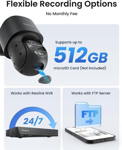 REOLINK TrackMix PoE Dual-Lens PTZ Security Camera 6X Hybrid Zoom Tracking | 4K 355° Pan & 90° Tilt Auto Tracking, Smart Detection, 24/7 Recording, Color & IR Night Vision, Up to 512GB microSD Card in Kuwait