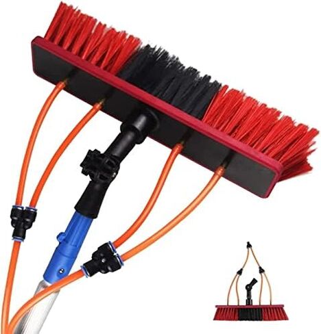 Window Cleaning Telescopic Cleaner Wash Brush Kit Adjustable Pole Length，5-12m Window Cleaning Pole, Window Cleaner Kit, Water/Hose Fed Pole, Brush Equipment for Window Cleaning, Solar and P in Kuwait
