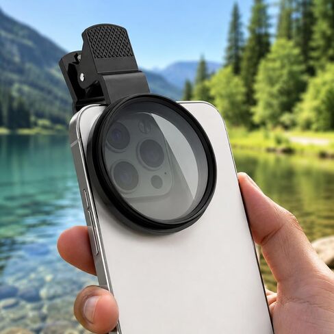 CPL Phone Polarizing Lens Filter, Rotating Camera Clip-On Lens for Reducing Glare on Water, Glass & Plants Photography in Kuwait