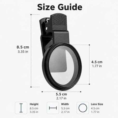 CPL Phone Polarizing Lens Filter, Rotating Camera Clip-On Lens for Reducing Glare on Water, Glass & Plants Photography in Kuwait