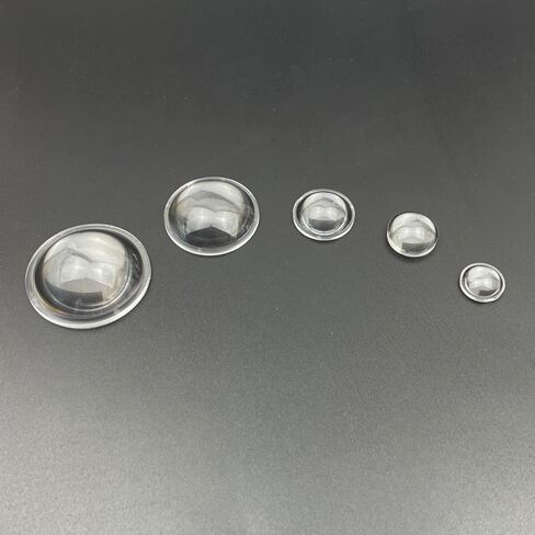 5Pcs PMMA Convex Acrylic Lens Set 10-38mm Transparent Condenser Lens Compatible(5pcsx18mm x 8.4mm) in Kuwait
