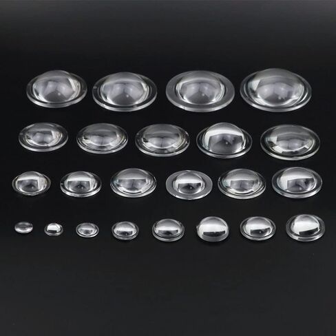 5Pcs PMMA Convex Acrylic Lens Set 10-38mm Transparent Condenser Lens Compatible(5pcsx18mm x 8.4mm) in Kuwait