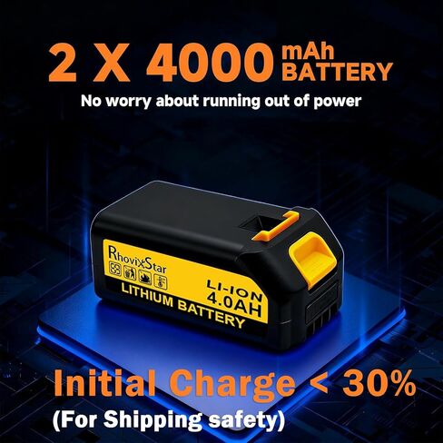 Rhovixster Power Drill Cordless 20V - 2 Speed with 30 NM.Max Torque, 3/8-Inch Keyless Chuck, Power Drill Tool Kit for DIY, Home Repair, Wood & Metal Drilling (2x 3Ah Batteries) in Kuwait