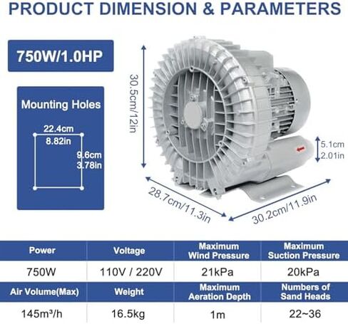 Multi-Use Regenerative Ring Pump High Pressure Vortex Blower Industrial High-Pressure Equipment，Industrial Regenerative Blower for Aquaculture Pond Aeration, Single Phase Vortex Blower with in Kuwait
