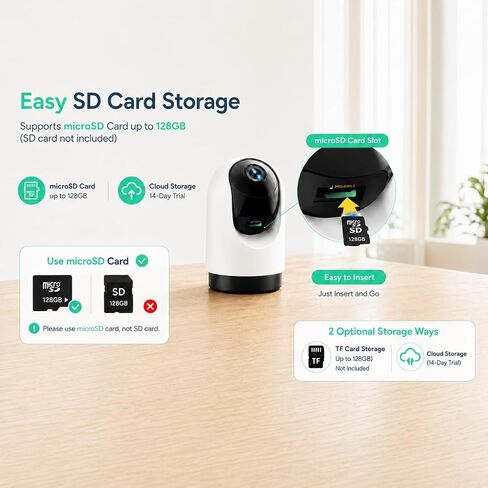 YOTON Indoor Security Camera 2pcs, 2K 360° Wi-Fi Baby Monitor & Pet Camera w/Motion Tracking, 2-Way Audio, Night Vision, SD/Cloud, Compatible with Alexa & Google Home, 2.4/5GHz in Kuwait
