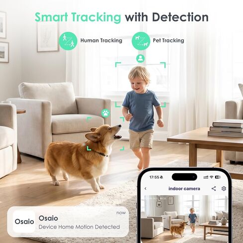 YOTON Indoor Security Camera 2pcs, 2K 360° Wi-Fi Baby Monitor & Pet Camera w/Motion Tracking, 2-Way Audio, Night Vision, SD/Cloud, Compatible with Alexa & Google Home, 2.4/5GHz in Kuwait