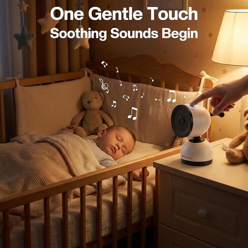 Smart WiFi Baby Monitor with 5-Inch Screen: 355° Pan-Tilt-Zoom Camera, HD Night Vision, Two-Way Audio, Cry Detection, Temp Sensor, 24/7 App Recording – Easy Setup, Baby Essentials for New Parents in Kuwait