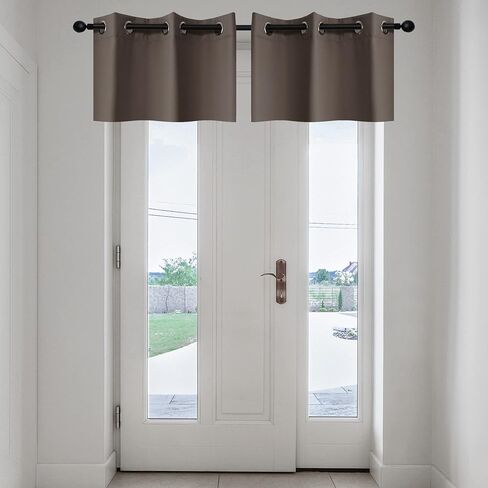 YGO Aqua Window Curtain Valances for Kitchen - Room Darkening Valances for Window with Grommet (52 by 18 Inch,2 Panels) in Saudi Arabia
