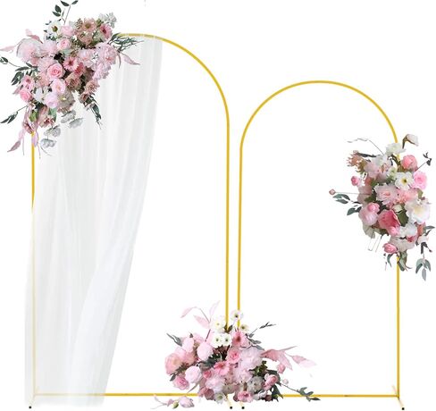 Bazen Wedding Arch Backdrop Stand 7.2FT, 6.6FT Set of 2 Metal Arch Backdrop Stand for Birthday Party Wedding Ceremony Bridal Baby Shower Banquet Party Event Decor in Kuwait