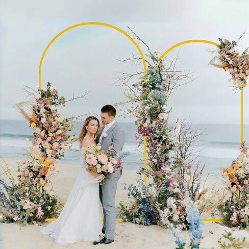Bazen Wedding Arch Backdrop Stand 7.2FT, 6.6FT Set of 2 Metal Arch Backdrop Stand for Birthday Party Wedding Ceremony Bridal Baby Shower Banquet Party Event Decor in Kuwait