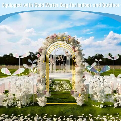 Bazen Wedding Arch Backdrop Stand 7.2FT, 6.6FT Set of 2 Metal Arch Backdrop Stand for Birthday Party Wedding Ceremony Bridal Baby Shower Banquet Party Event Decor in Kuwait