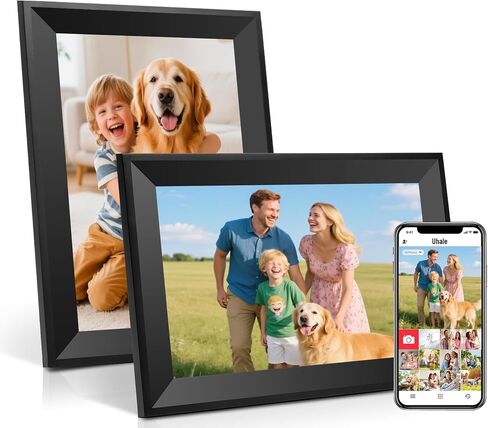Uhale 10.1 inch WiFi Touch Screen Digital Picture Frame A Gift for an Elder | Smart Cloud Electronic Photo Frame 16GB Memory,support Rotate Wall Mount,Sleep mode-Send photos and videos via the Uhale App in Kuwait