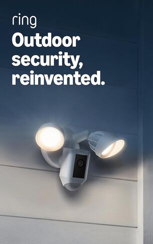 Like-New Ring Floodlight Cam Wired Plus (newest model), Outdoor home or business security with motion-activated 1080p HD video and floodlights, White in Kuwait