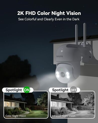 blurams 2Pack Security Cameras Outdoor Wired, 2K 360° PTZ Outdoor Security Camera, Weatherproof, 24/7 Recording with SD Card, Color Night Vision, AI Human Tracking, 2.4/5GHz WiFi6, Work with Alexa in Kuwait