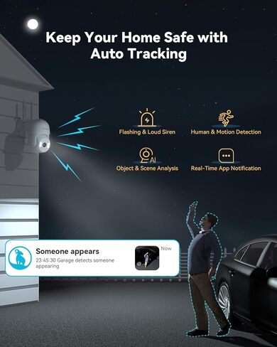 blurams 2Pack Security Cameras Outdoor Wired, 2K 360° PTZ Outdoor Security Camera, Weatherproof, 24/7 Recording with SD Card, Color Night Vision, AI Human Tracking, 2.4/5GHz WiFi6, Work with Alexa in Kuwait