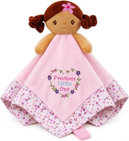 June Garden Cozy Dream Fleece Baby Security Blanket - Infants Nursery Bed Blankets - 15 x 15 inches Lovey - Stuffed Flamingo Animal Plush - Pink in Kuwait