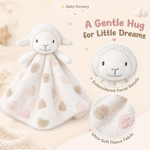 June Garden Cozy Dream Fleece Baby Security Blanket - Infants Nursery Bed Blankets - 15 x 15 inches Lovey - Stuffed Flamingo Animal Plush - Pink in Kuwait