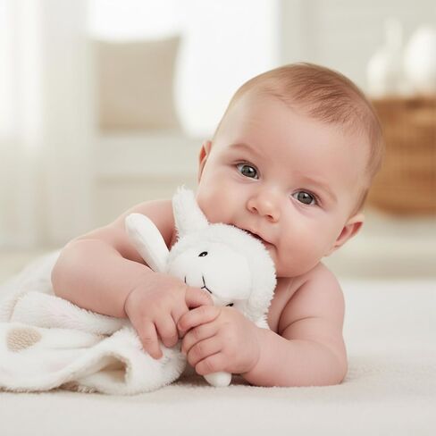 June Garden Cozy Dream Fleece Baby Security Blanket - Infants Nursery Bed Blankets - 15 x 15 inches Lovey - Stuffed Flamingo Animal Plush - Pink in Kuwait
