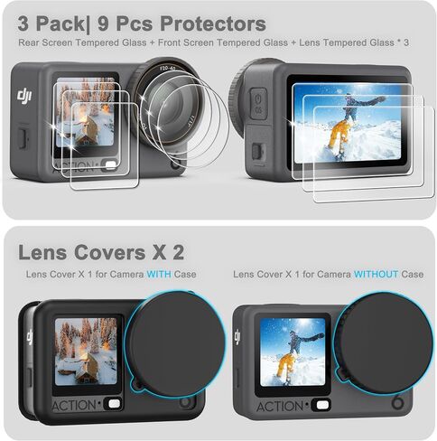 FitStill Accessories Kit for DJI OSMO Action 6 ，60M/196FT Waterproof Housing+Silicone Protective Case+Tempered Glass Screen Protector+Floaty Bobber Grip+ Carrying Case+Filters，Action 6 Accessory in Kuwait
